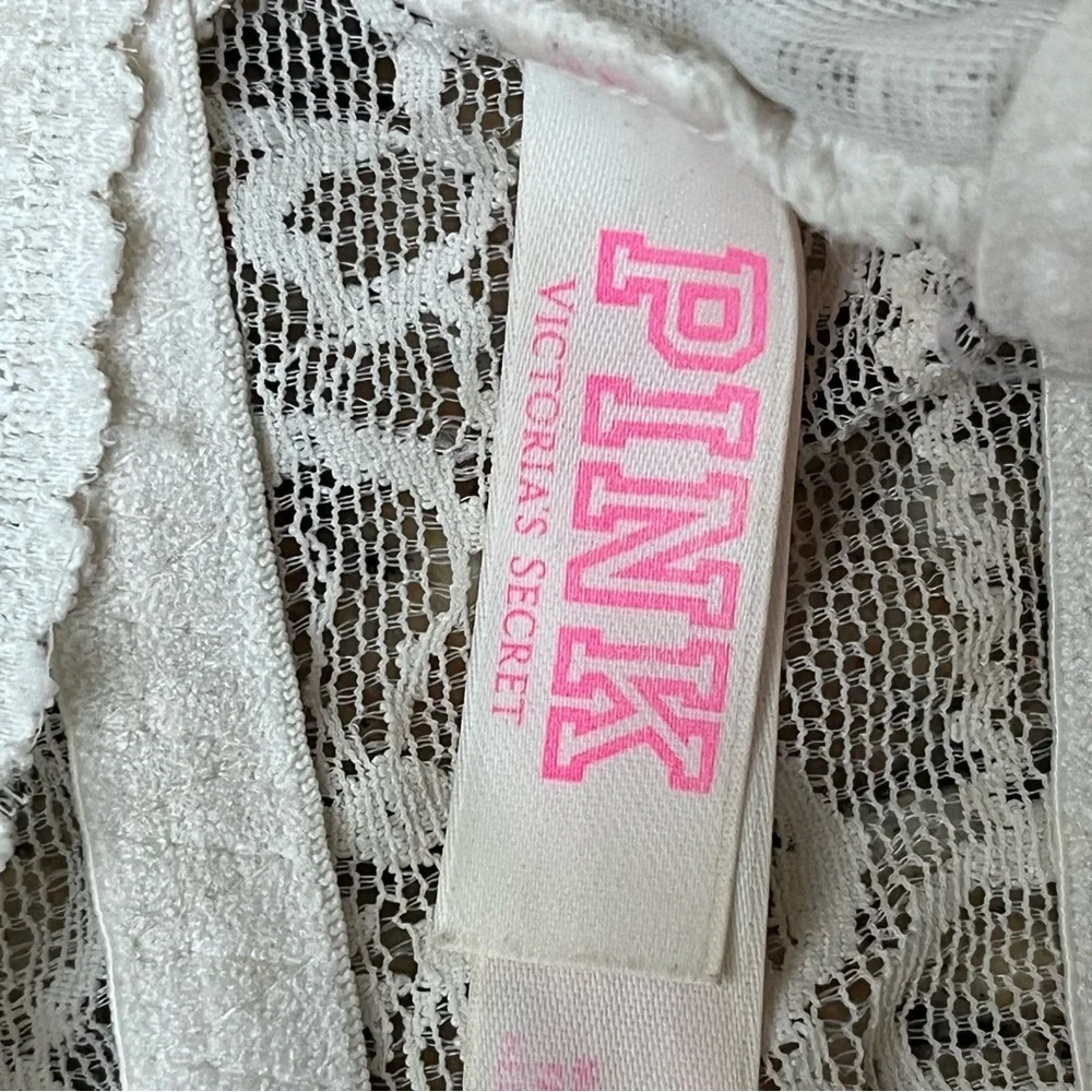 PINK Victoria’s Secret White Lace Bralette M (A–C) | Coquette Angelcore Preppy - Picture 9 of 10